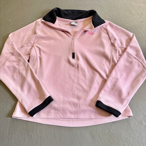 Nike Pink Quarter Zip Womens Small Y2K Grey Tag VTG Nike Lightweight Jacket - Picture 1 of 10